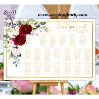 Burgundy Seating Chart,Ivory Seating Plan,(124aw)